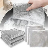 Dish washing Cleaning cloth | Wire Dish washing Rugs for Wet and Dry, Metal Wire Dish Towels for Kitchen, Dishes