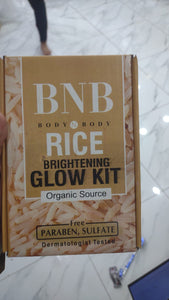 BNB Whitening Rice Organic Glow Kit | Organic Rice Facial Skin Care Kit, Brightening Face Scrub (With  Box)