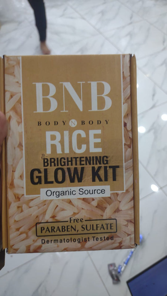 BNB Whitening Rice Organic Glow Kit | Organic Rice Facial Skin Care Kit, Brightening Face Scrub (With  Box)